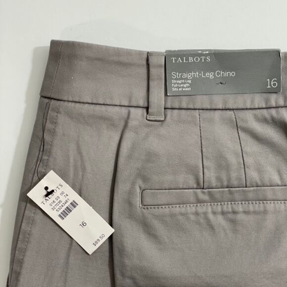 NWT Talbots Straight Leg Gray Chino Pants Women's‎ Plus Size 16 - Picture 7 of 9